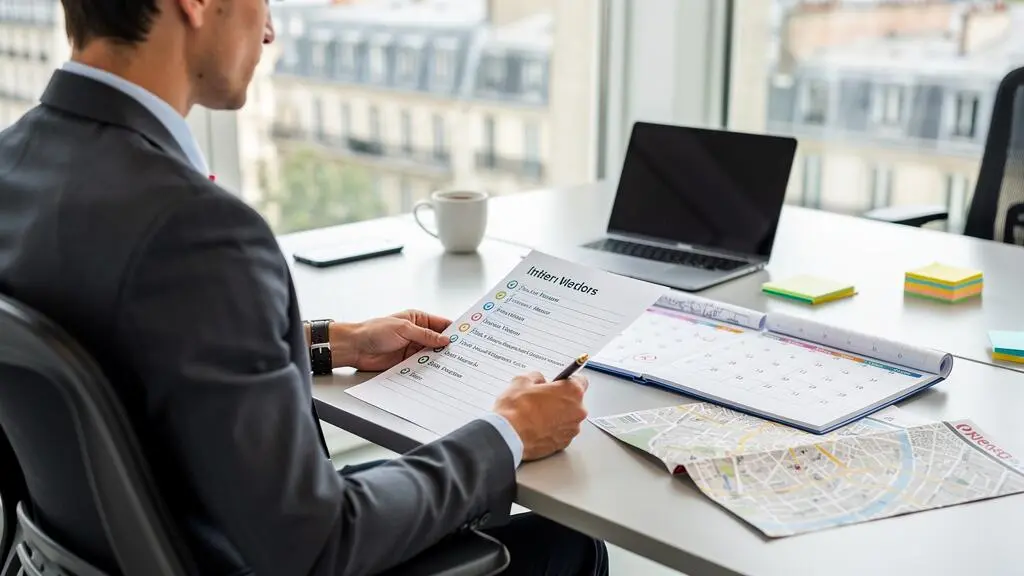 Organisateur d'événement vérifiant la checklist pour réussir un team building à Paris.